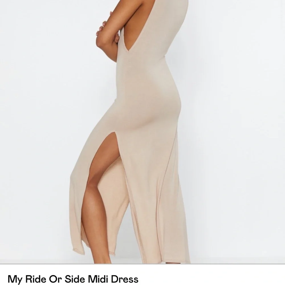 NWT Nasty Gal sexy Black maxi with side slits “my ride or side” midi dress Sz 6 - Picture 12 of 13